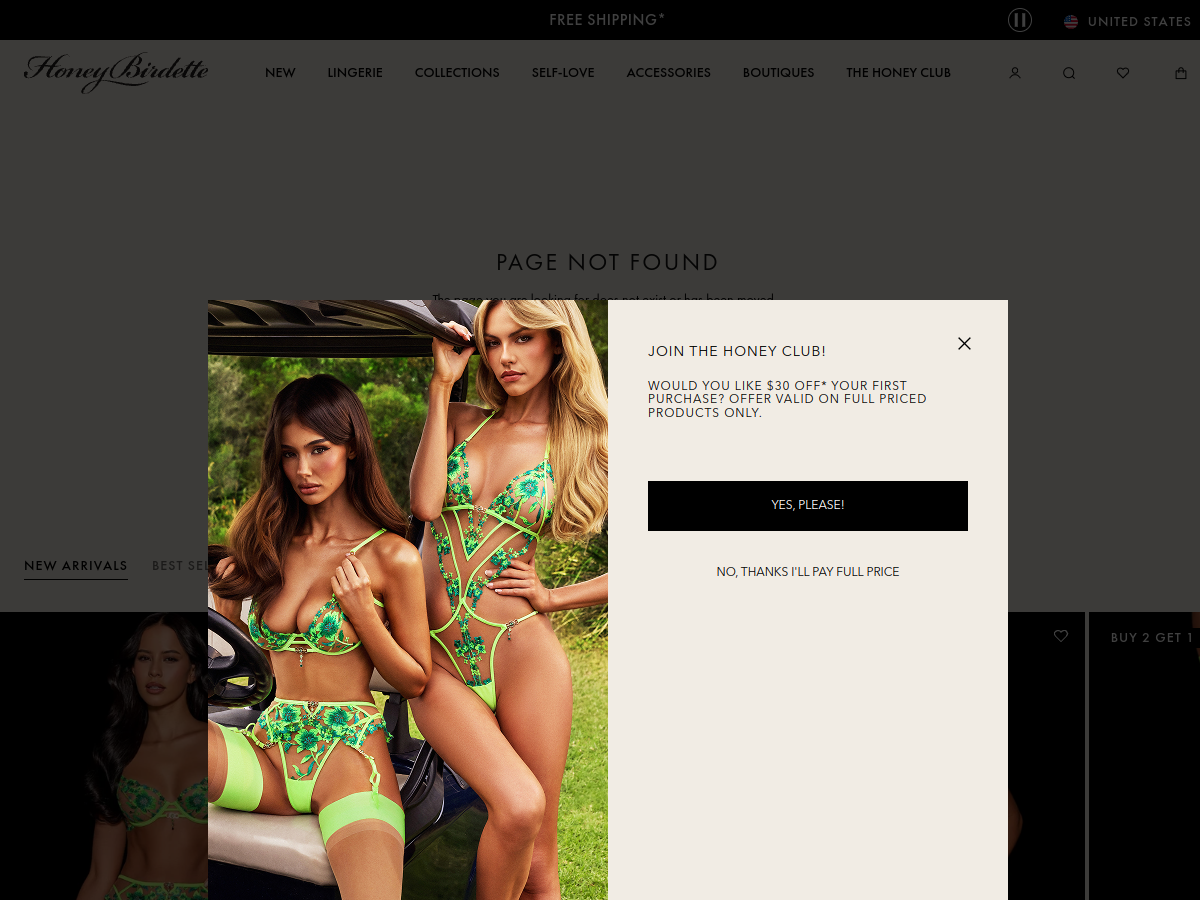 Screenshot of uk.honeybirdette.com